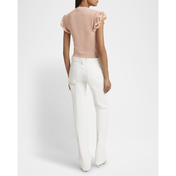 Chloe Short Sleeve Knit Top in Pinky Orange XS - Picture 8 of 9